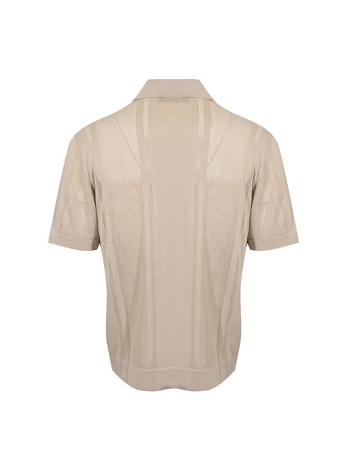 Camicia in maglia di seta e cotone Beige Paolo Pecora | A033 F2001420